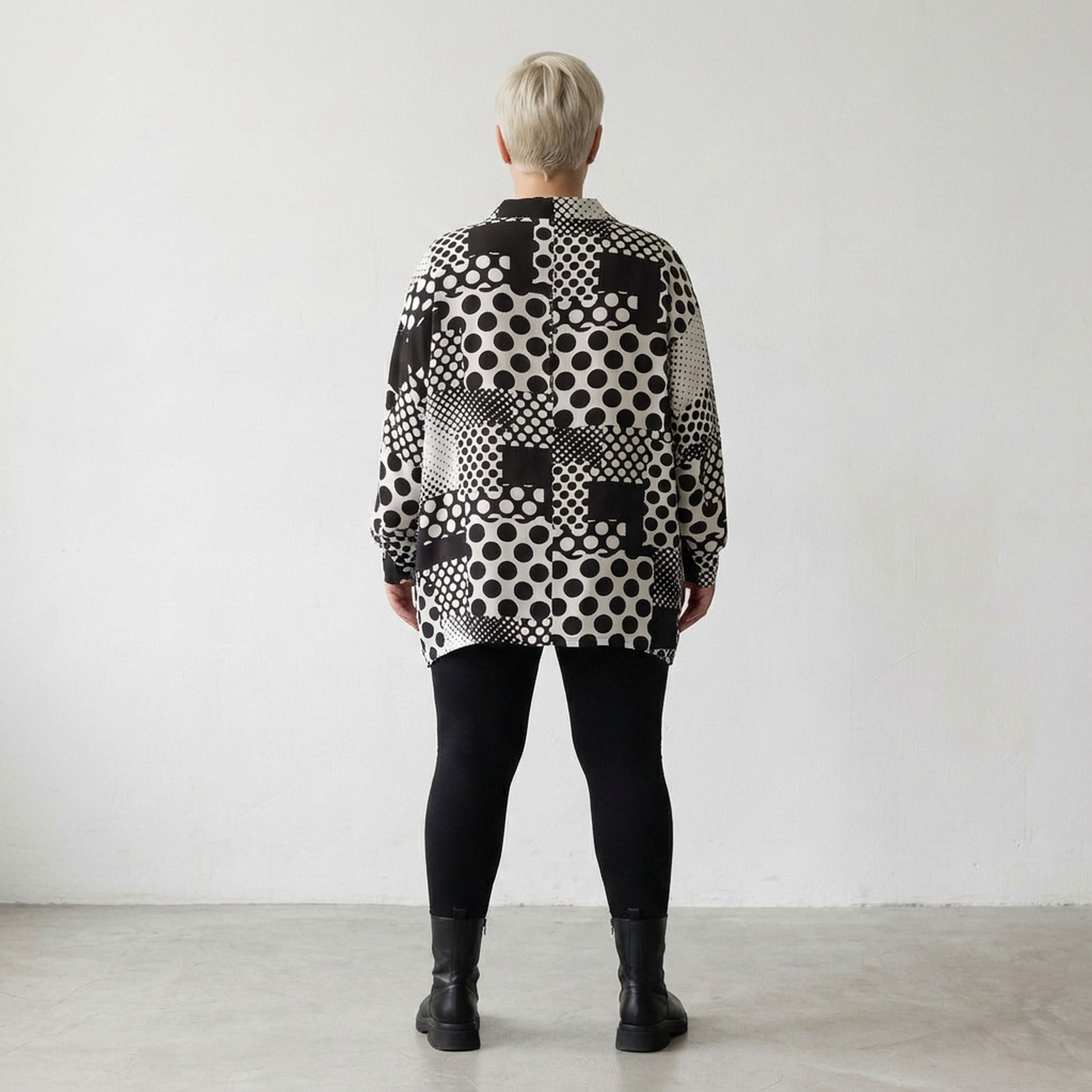 AKH Fashion Jacke 2222 PrettyInDots, Schwarz/Weiß