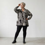 AKH Fashion Jacke 2222 PrettyInDots, Schwarz/Weiß