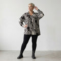 AKH Fashion Jacke 2222 PrettyInDots, Schwarz/Weiß