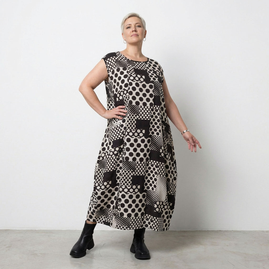 AKH Fashion 4491 Dress, Black and White