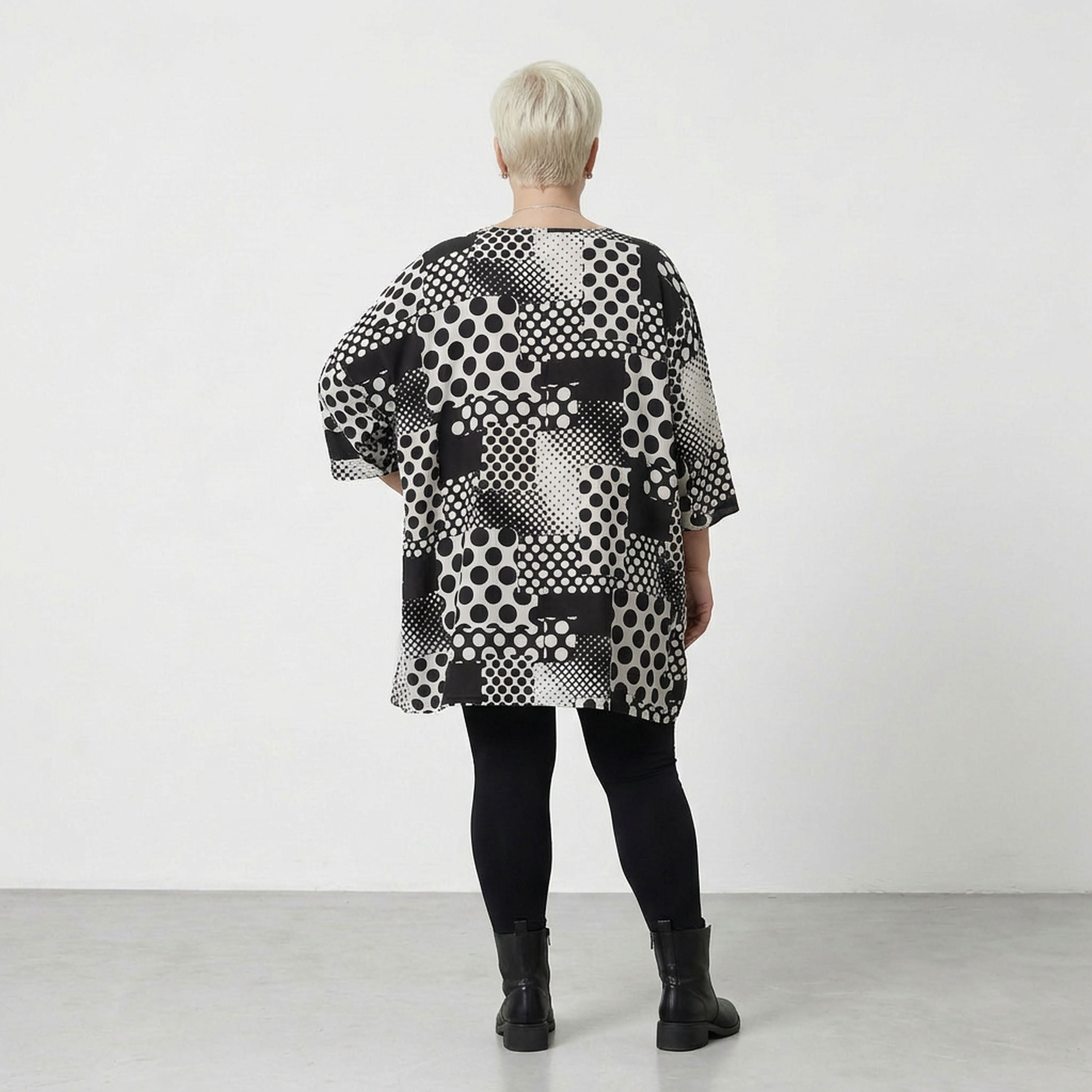 AKH Fashion 593 Big Shirt, Black and White