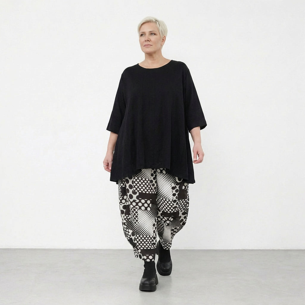 AKH Fashion Hose 8069 PrettyInDots, Schwarz/Weiß