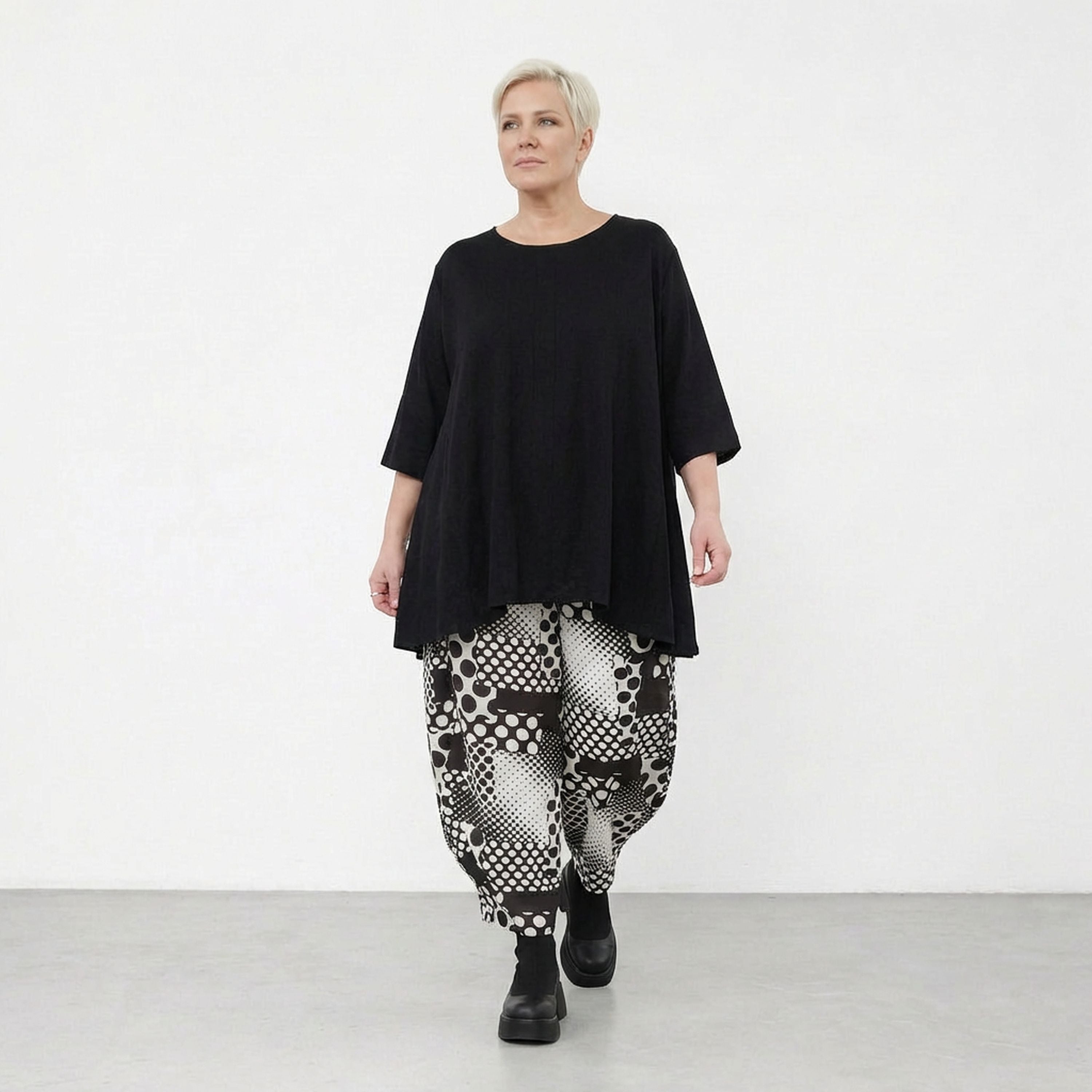 AKH Fashion Hose 8069 PrettyInDots, Schwarz/Weiß