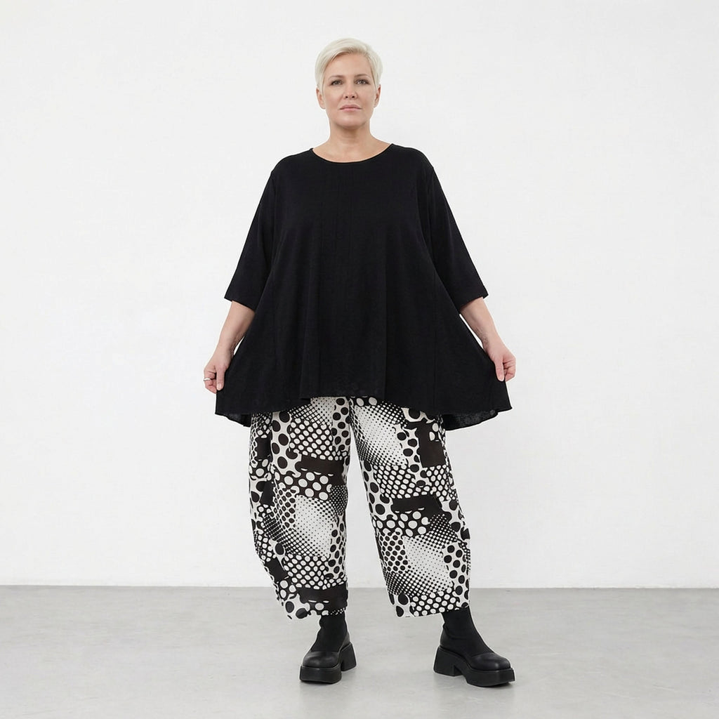 AKH Fashion Hose 8069 PrettyInDots, Schwarz/Weiß