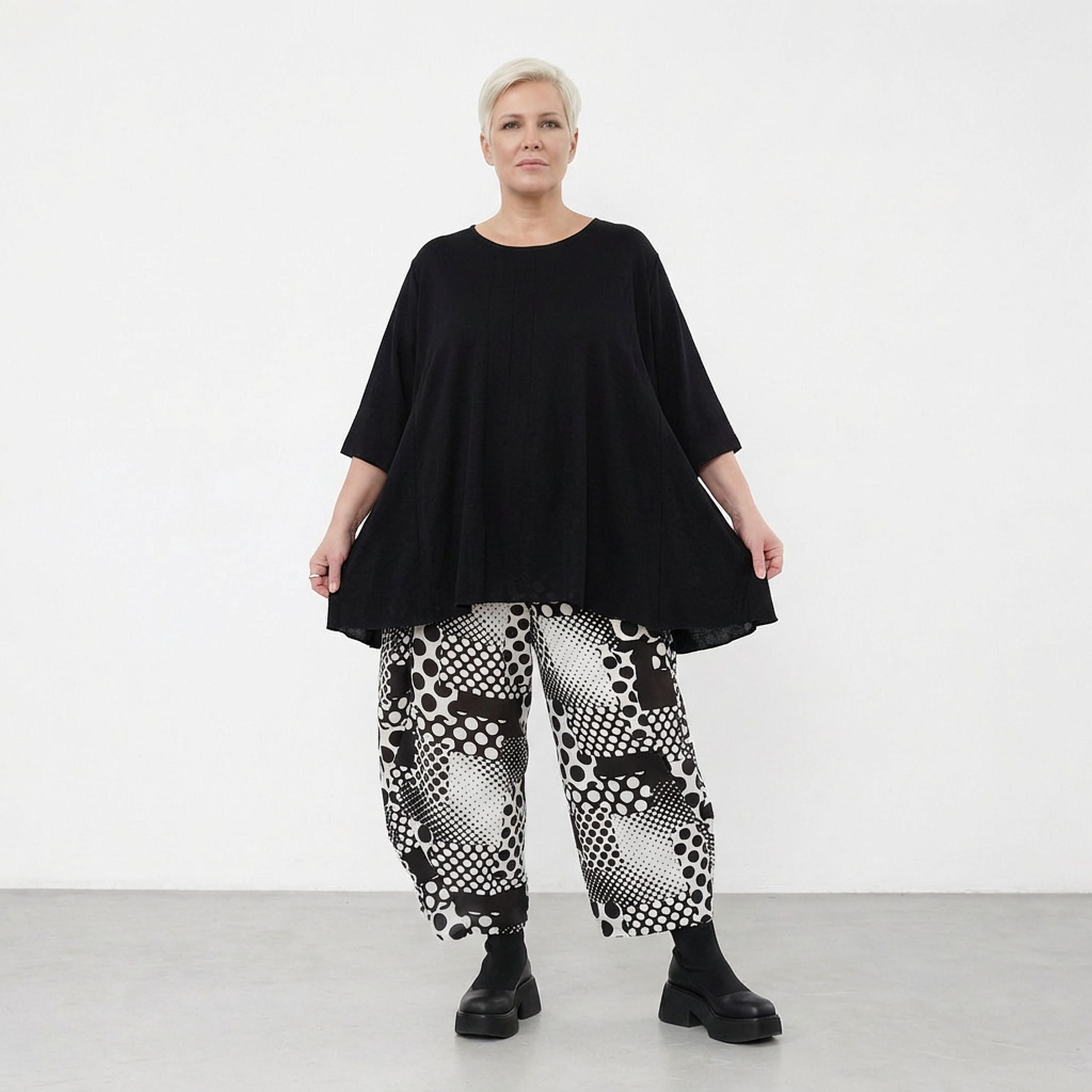 AKH Fashion Hose 8069 PrettyInDots, Schwarz/Weiß