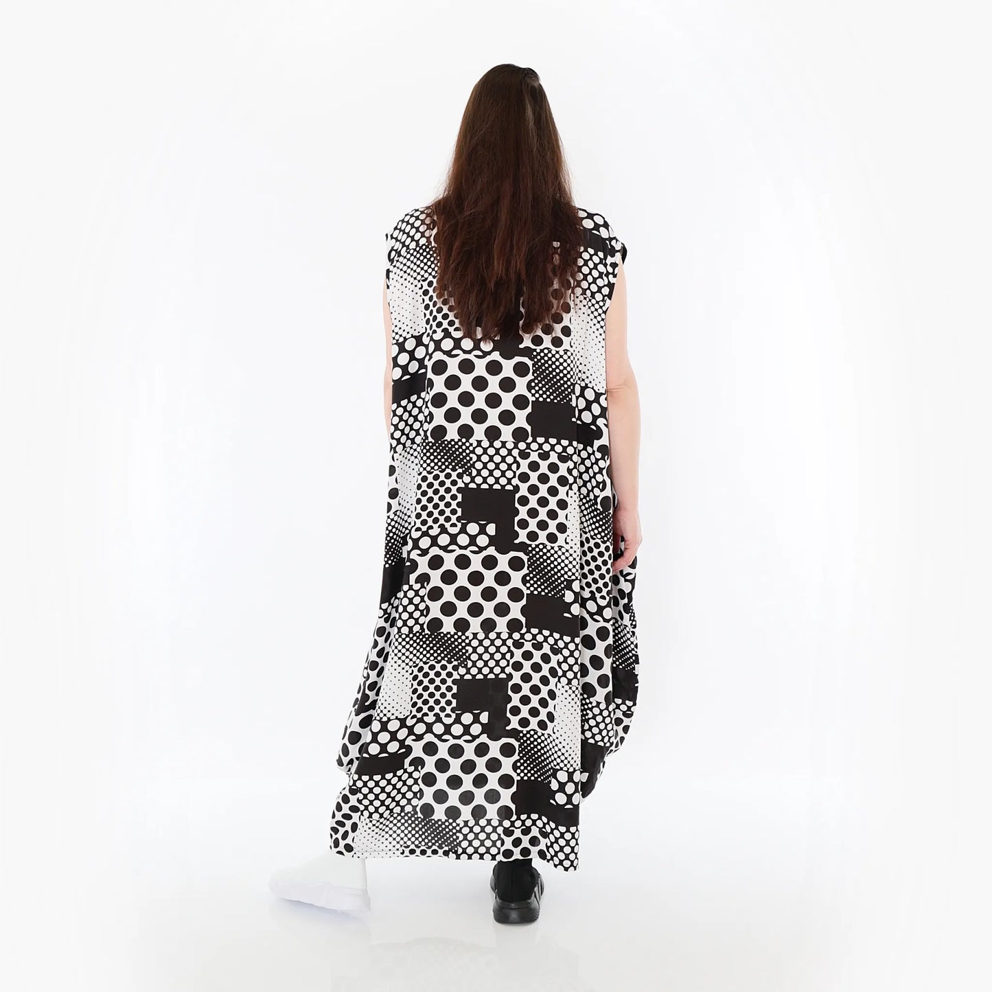 AKH Fashion 4491 Kleid, Schwarz-Weiß