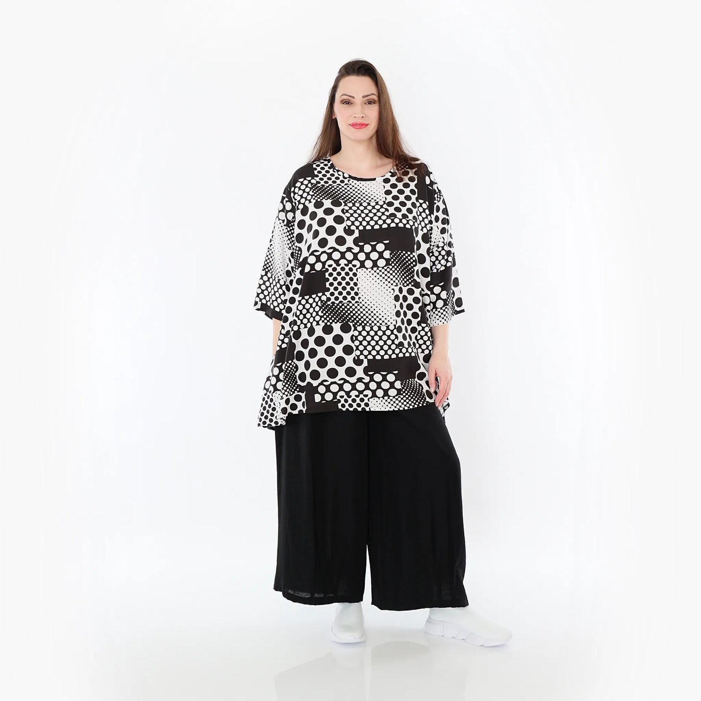 AKH Fashion 593 Big Shirt, Schwarz-Weiß