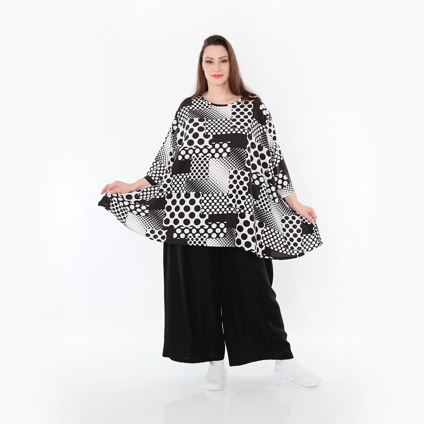 AKH Fashion 593 Big Shirt, Schwarz-Weiß