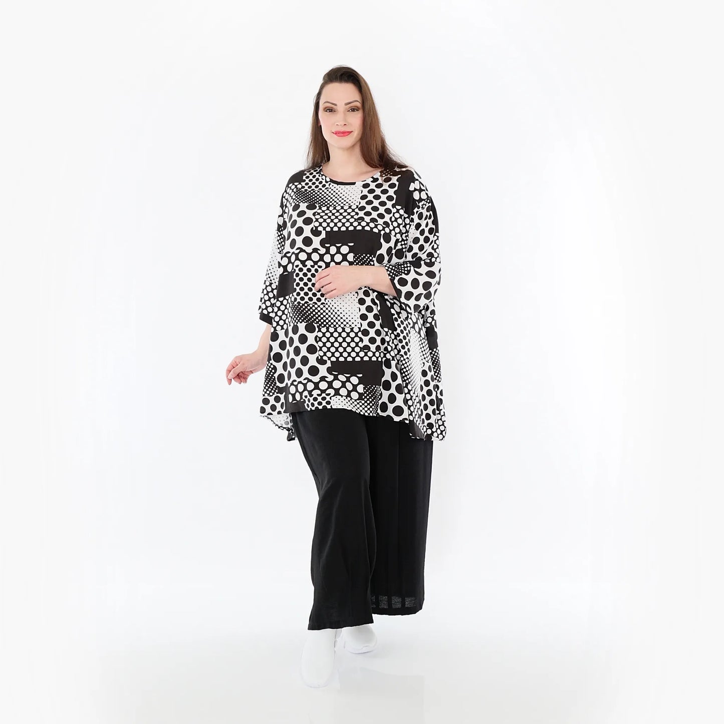 AKH Fashion 593 Big Shirt, Schwarz-Weiß