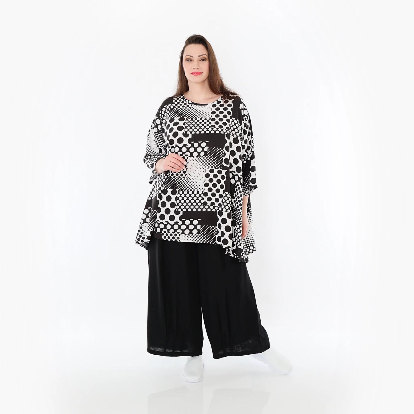 AKH Fashion 593 Big Shirt, Schwarz-Weiß