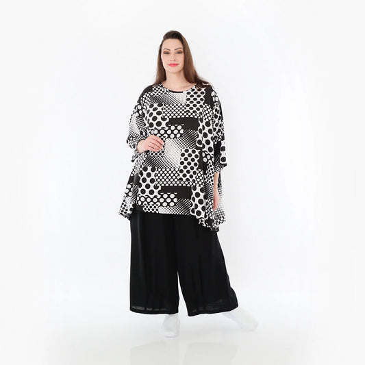 AKH Fashion 593 Big Shirt, Schwarz-Weiß