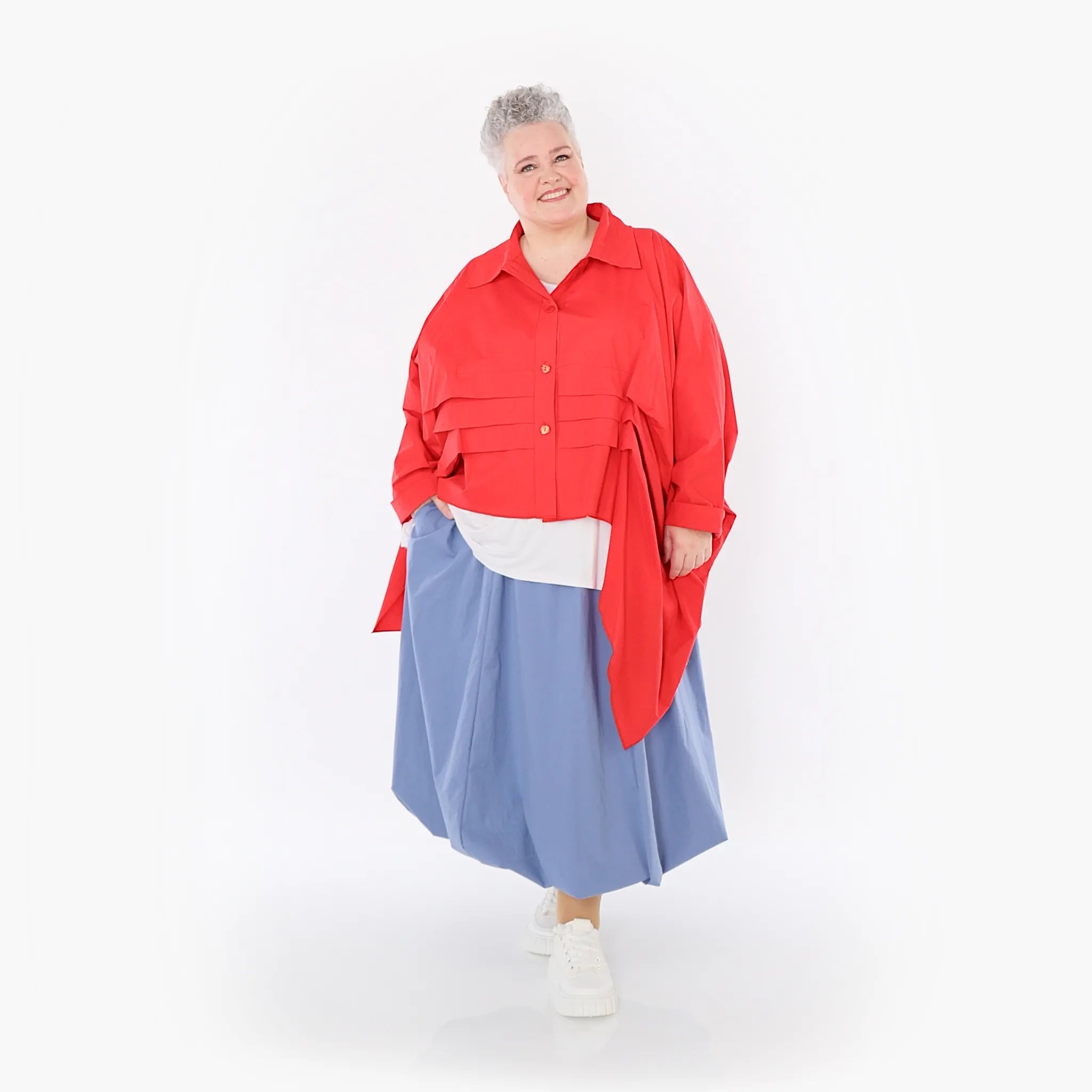 AKH Fashion 7080 Blouse, Red