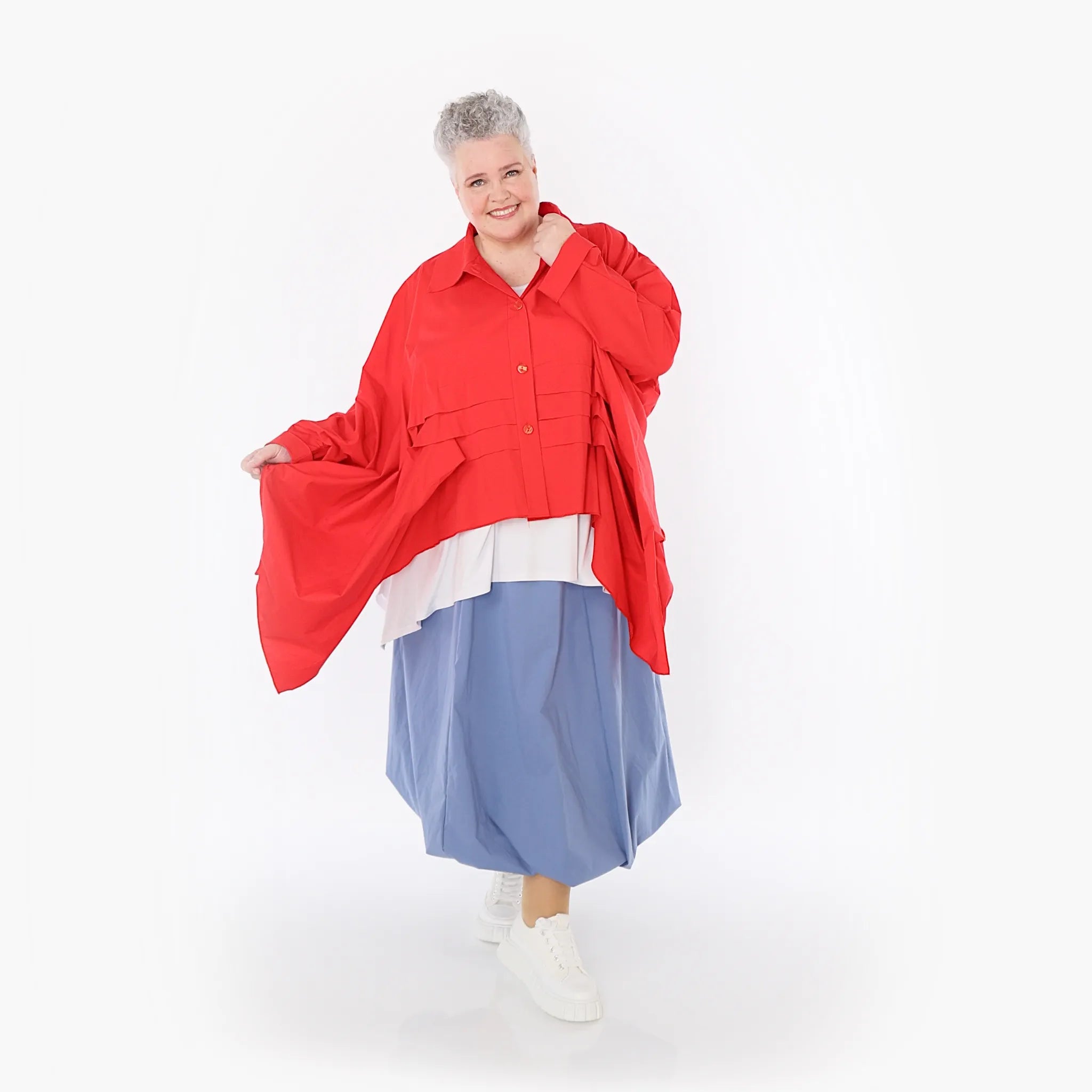 AKH Fashion 7080 Blouse, Red