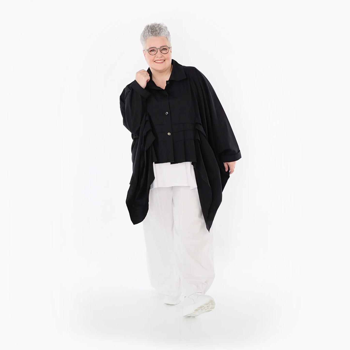 AKH Fashion 7080 Bluse, Schwarz