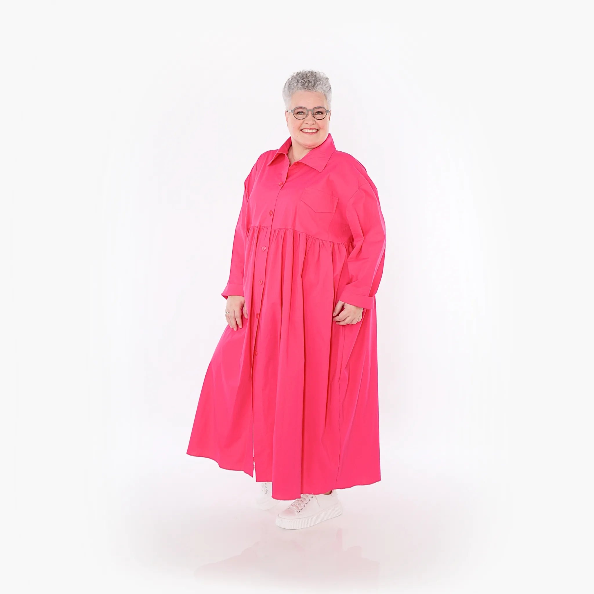 Manteau AKH Fashion 7084, fuchsia