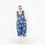 AKH Fashion 7079 Jumpsuit, Jeans Blue-White