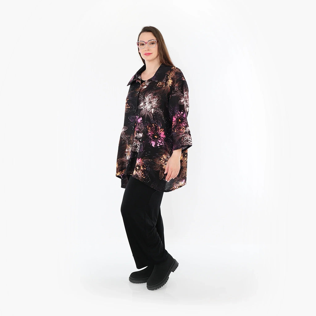 AKH Fashion · Jacke · FlowerPower · 7090 · Schwarz/Fuchsia/Multi