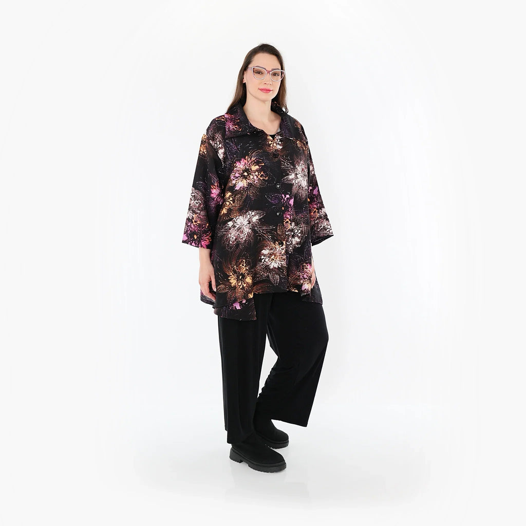AKH Fashion · Jacke · FlowerPower · 7090 · Schwarz/Fuchsia/Multi