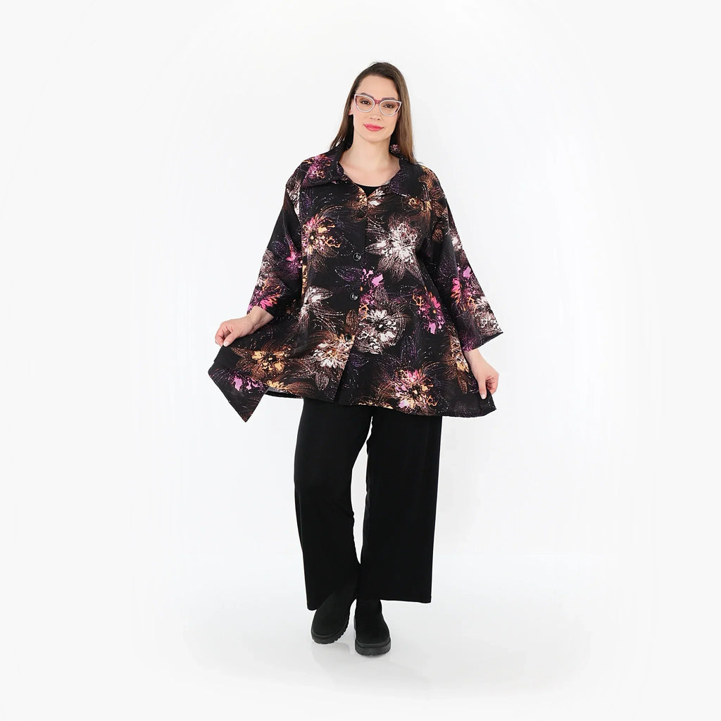 AKH Fashion · Jacke · FlowerPower · 7090 · Schwarz/Fuchsia/Multi