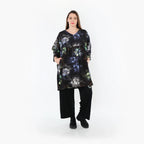 Chemise ample AKH Fashion 7091, noir-bleu-multicolore