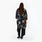 Chemise ample AKH Fashion 7091, noir-bleu-multicolore
