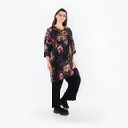 AKH Fashion · Shirt · FlowerPower · 7091 · Schwarz/Fuchsia/Multi