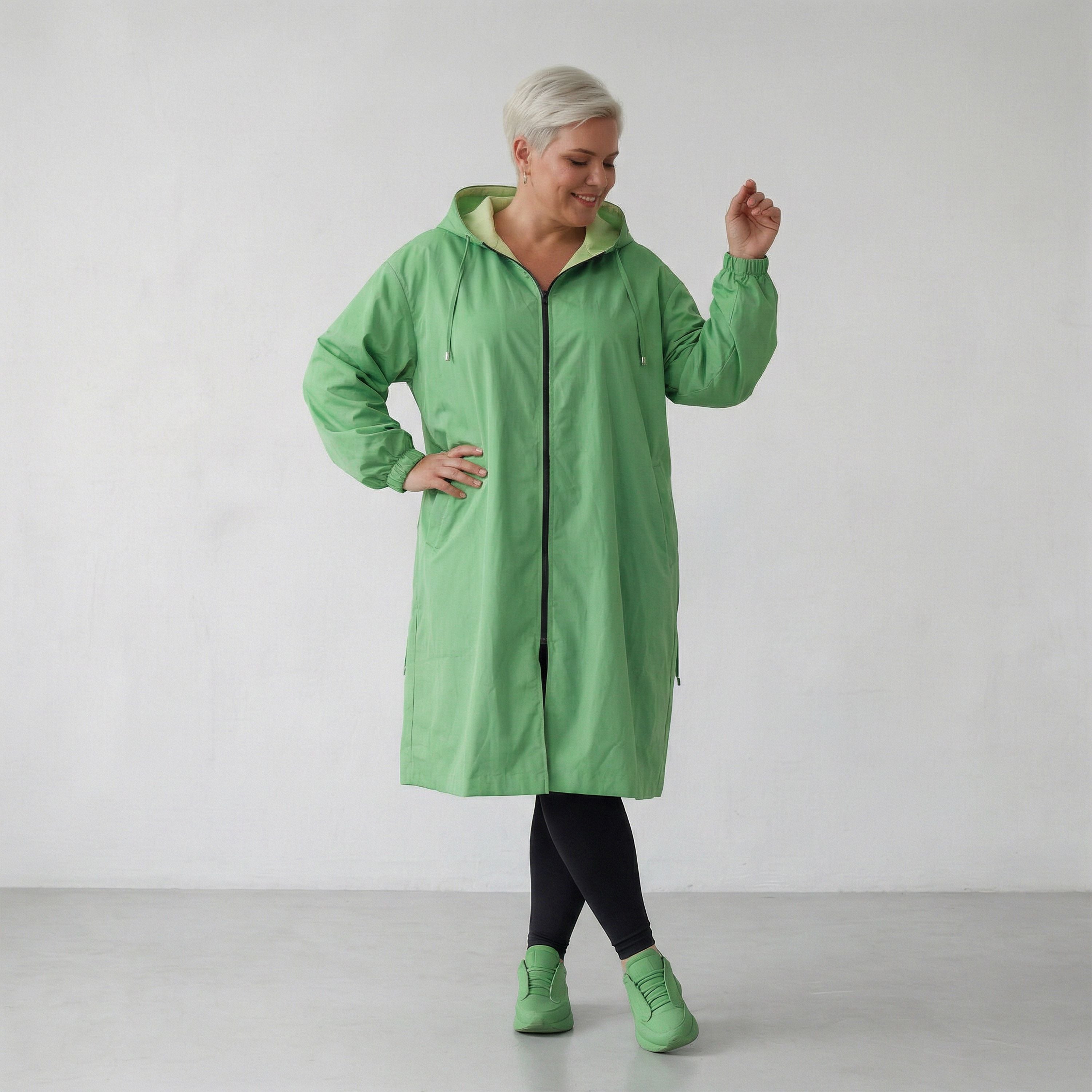 AKH Fashion 7102 Coat, Green