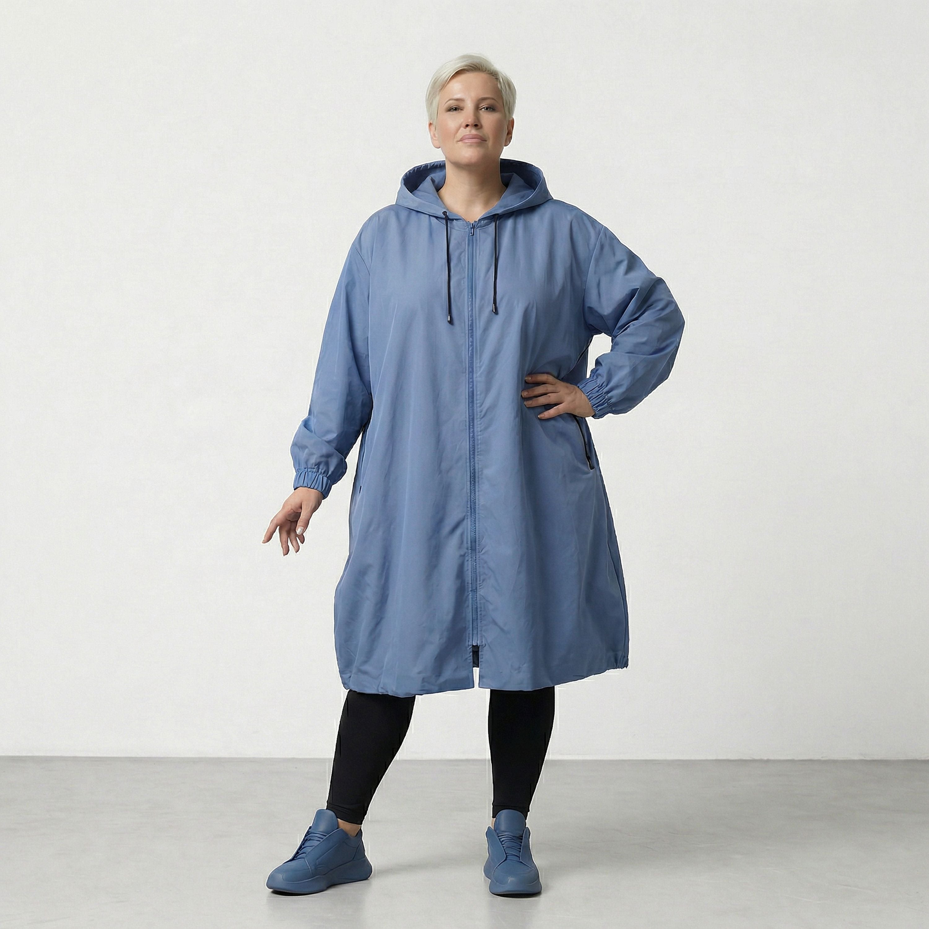 Manteau AKH Fashion 7102, bleu azur