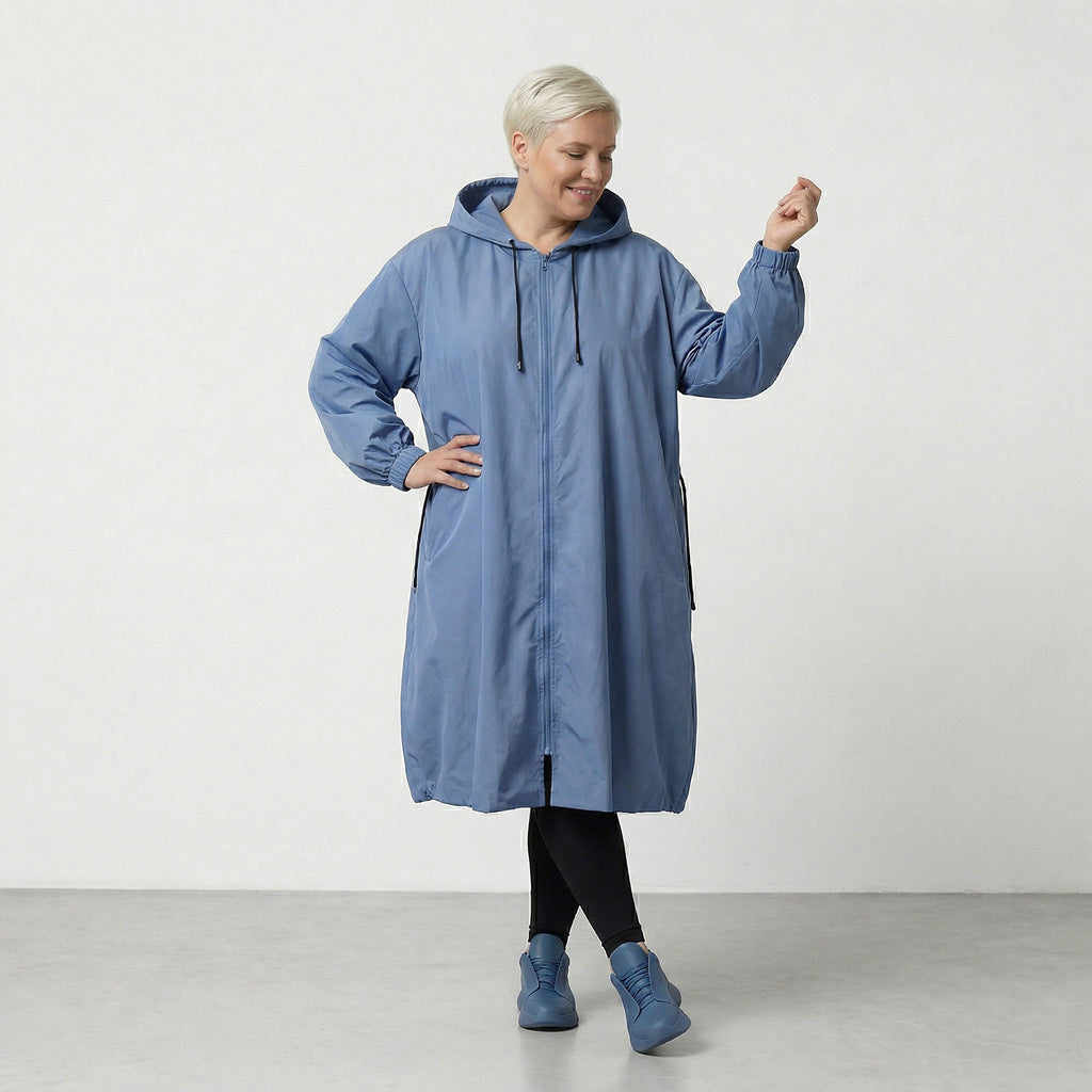 Manteau AKH Fashion 7102, bleu azur