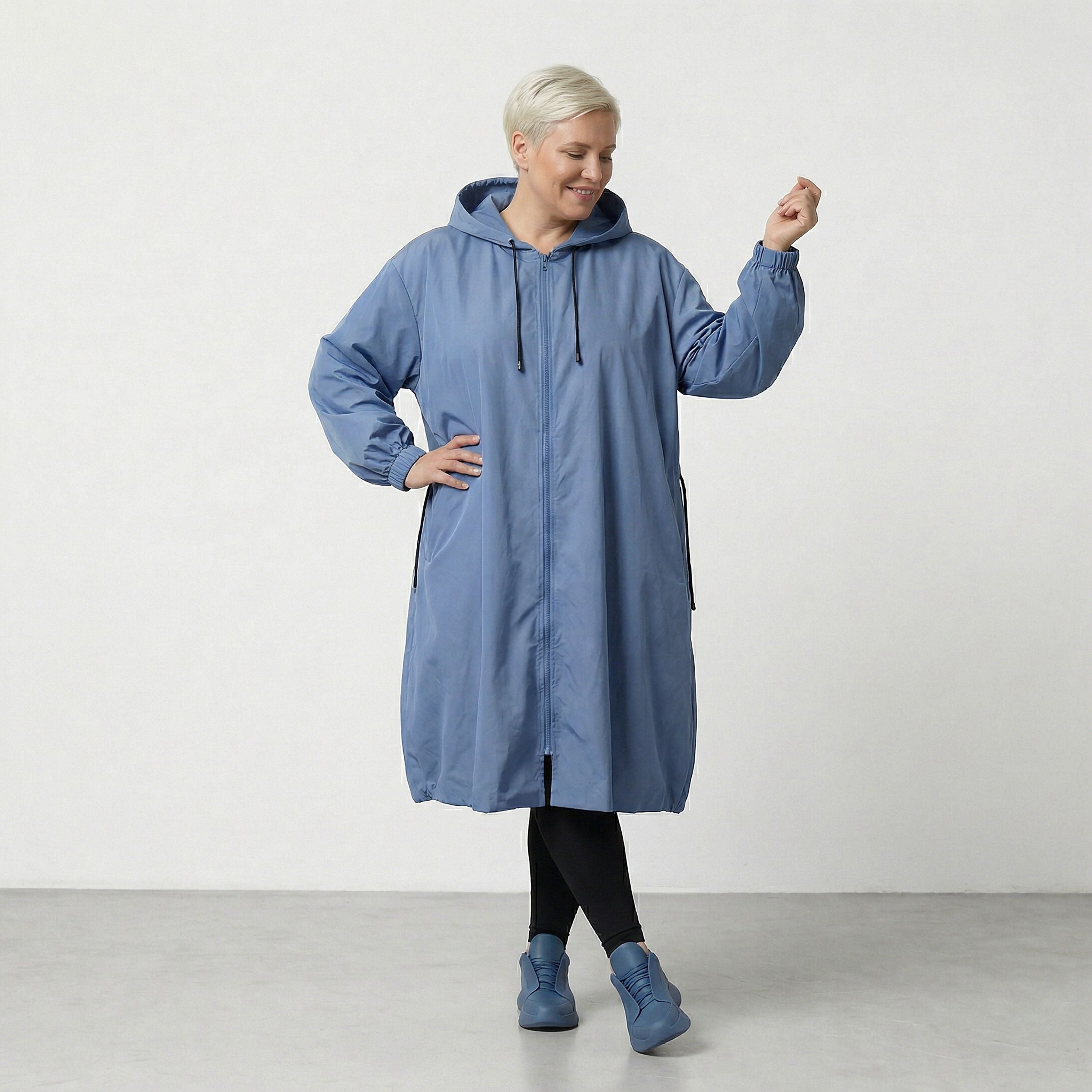 Manteau AKH Fashion 7102, bleu azur