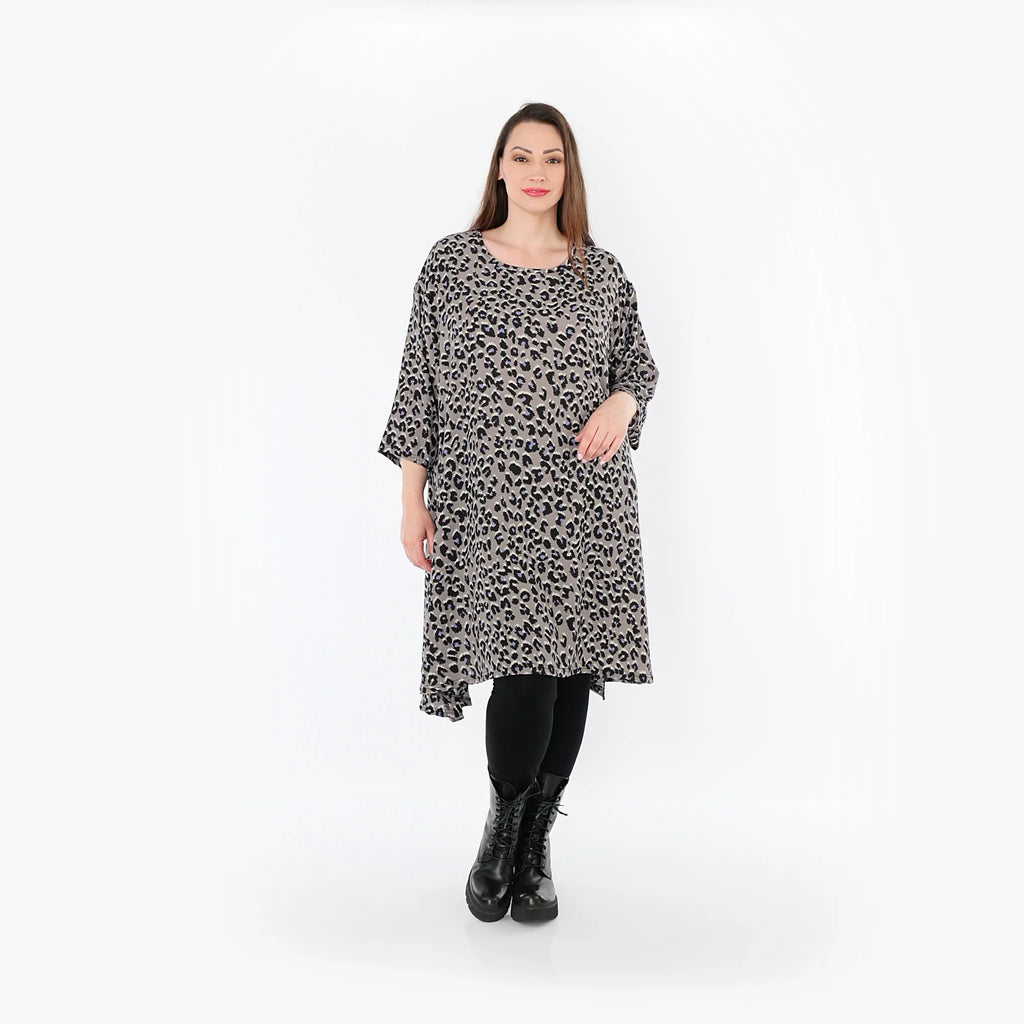 Chemise grande taille AKH Fashion 2666, gris-noir-bleu