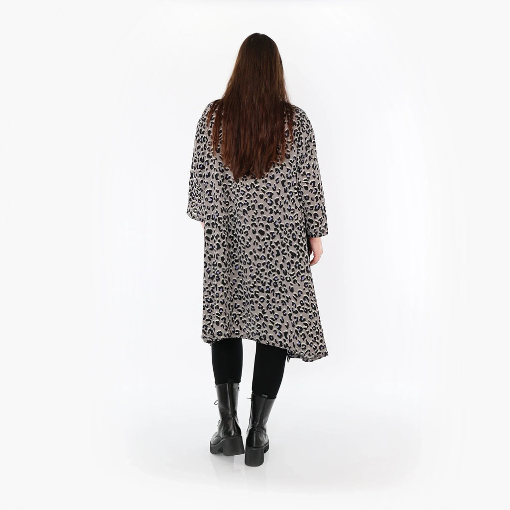 Chemise grande taille AKH Fashion 2666, gris-noir-bleu