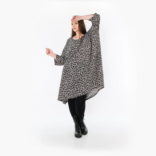 AKH Fashion 2666 Big Shirt, Grau-Schwarz-Blau