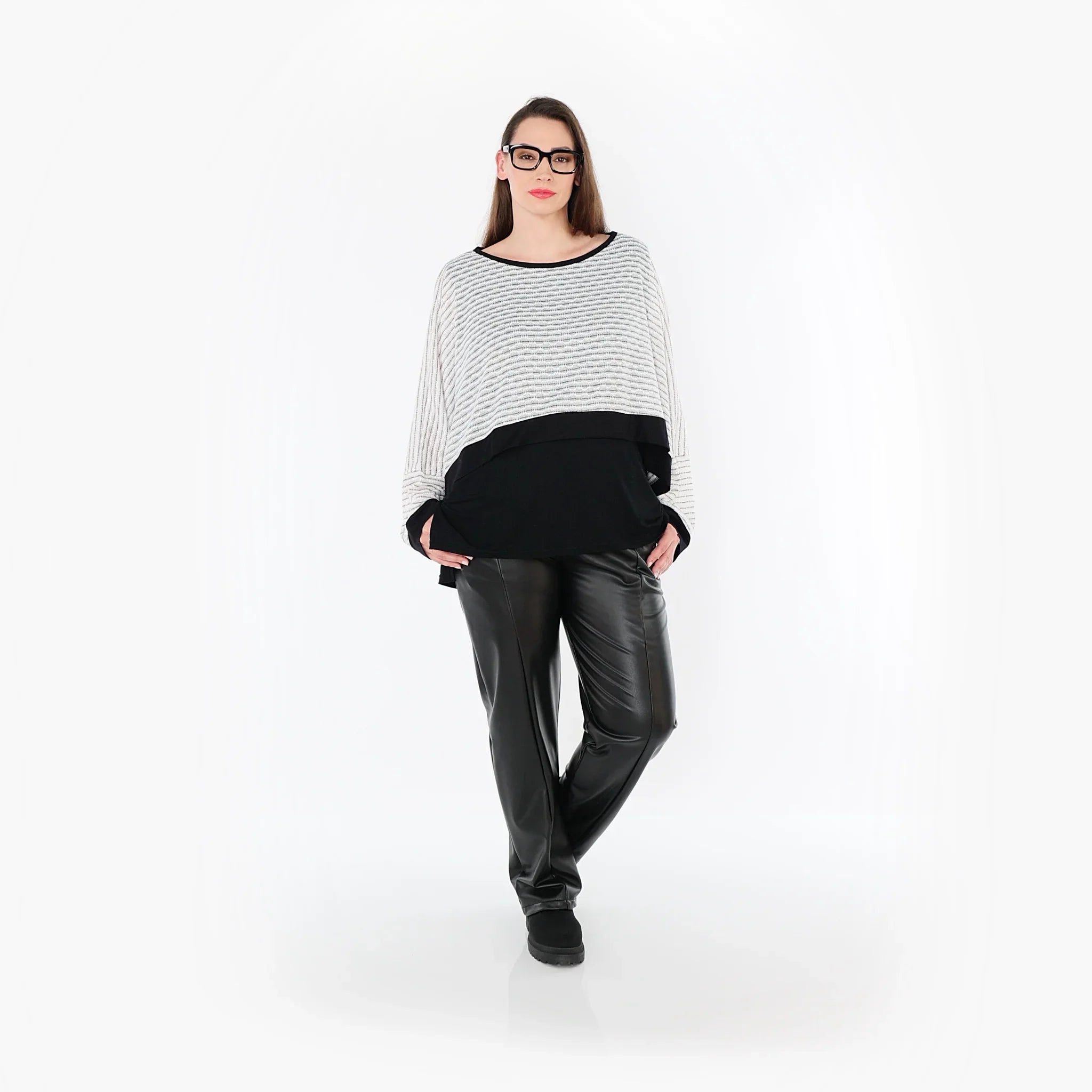 AKH Fashion · Überwurf · Samira · 7011 · Weiß/Schwarz