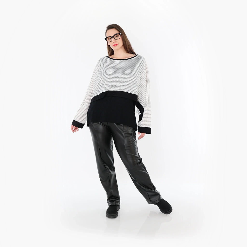 AKH Fashion · Überwurf · Samira · 7011 · Weiß/Schwarz