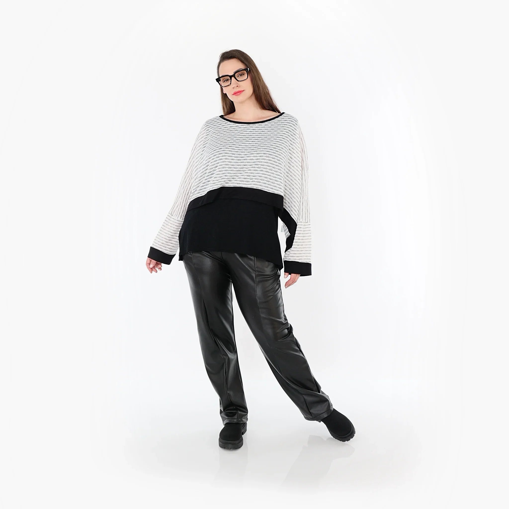 AKH Fashion · Überwurf · Samira · 7011 · Weiß/Schwarz
