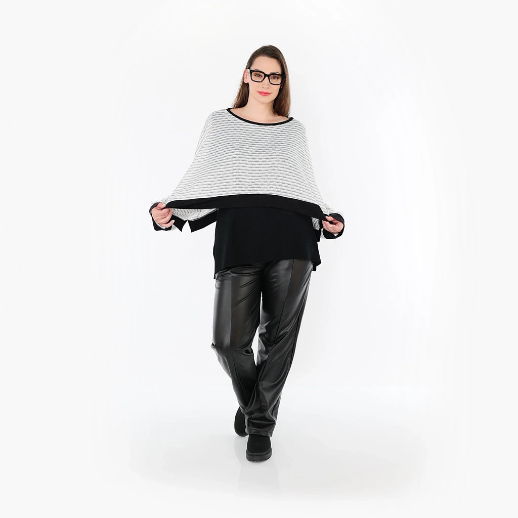 AKH Fashion · Überwurf · Samira · 7011 · Weiß/Schwarz