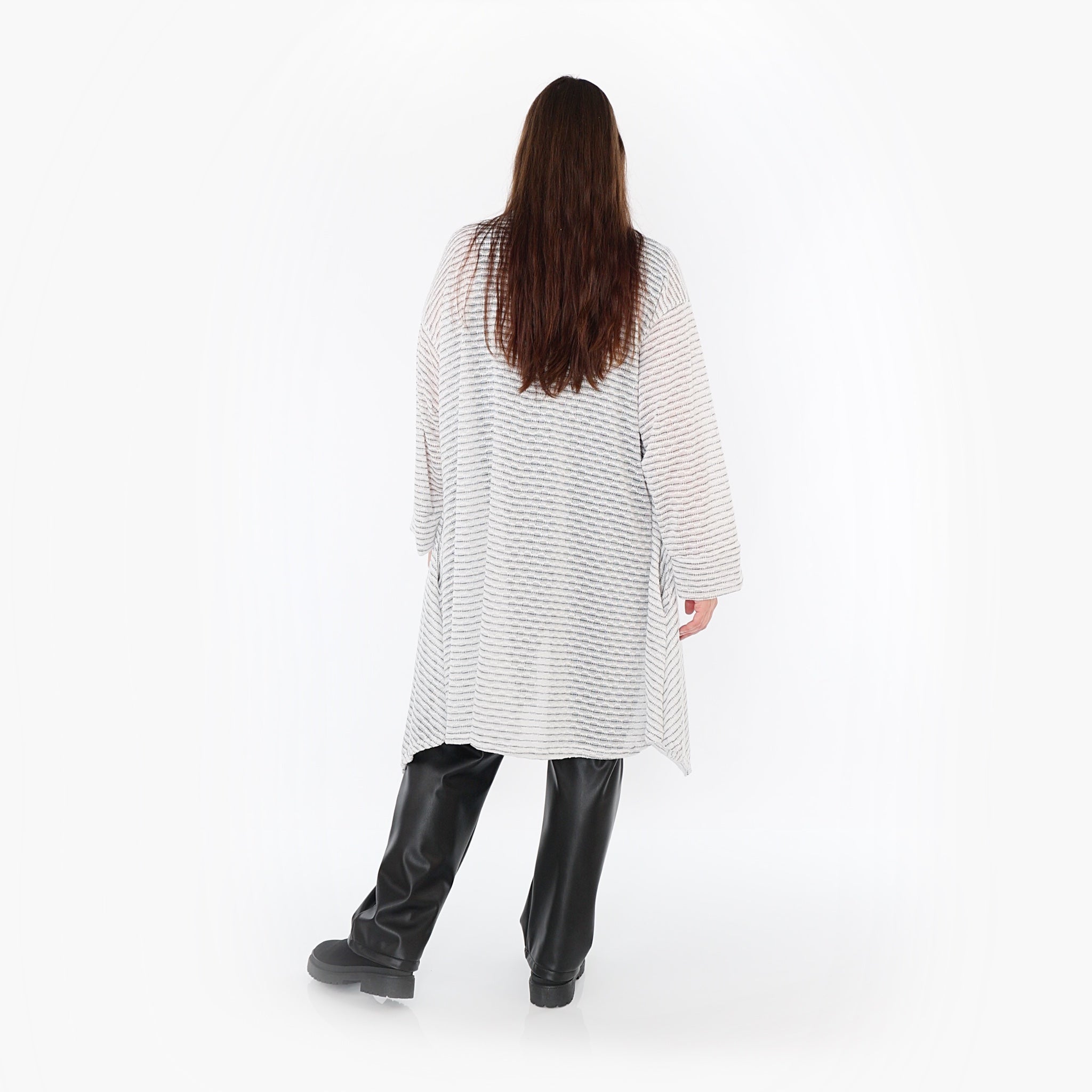 Cardigan AKH Fashion 7040, blanc-noir