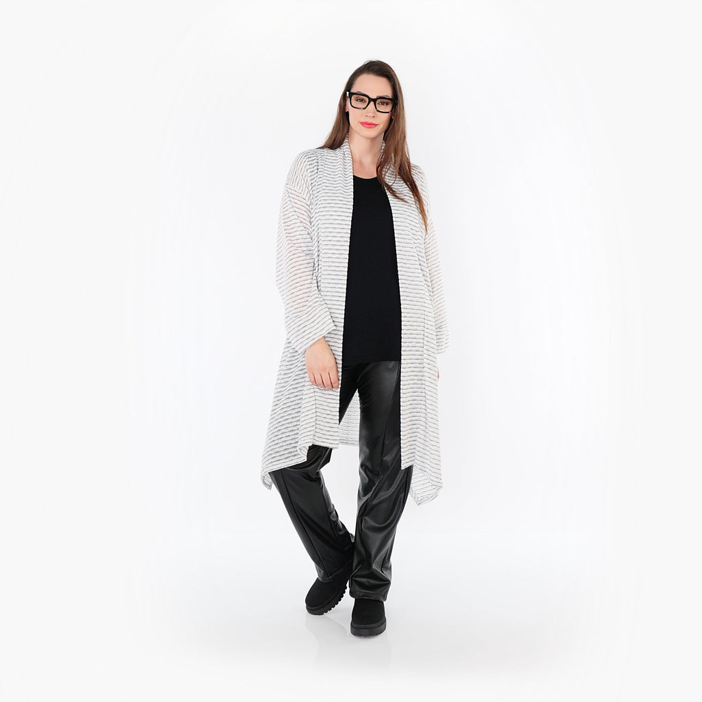 Cardigan AKH Fashion 7040, blanc-noir
