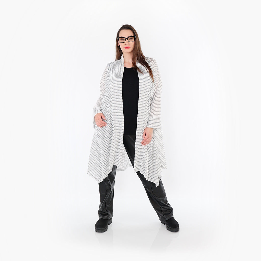 Cardigan AKH Fashion 7040, blanc-noir