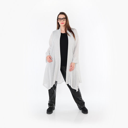 AKH Fashion 7040 Cardigan, Weiß-Schwarz