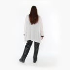 Chemise ample AKH Fashion 7060, blanc-noir