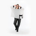 Chemise ample AKH Fashion 7060, blanc-noir