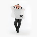 Chemise ample AKH Fashion 7060, blanc-noir