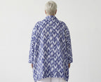 AKH Fashion 7110 Blouse, Blue-White-Silver