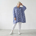 AKH Fashion 7110 Blouse, Blue-White-Silver