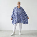 AKH Fashion 7110 Blouse, Blue-White-Silver