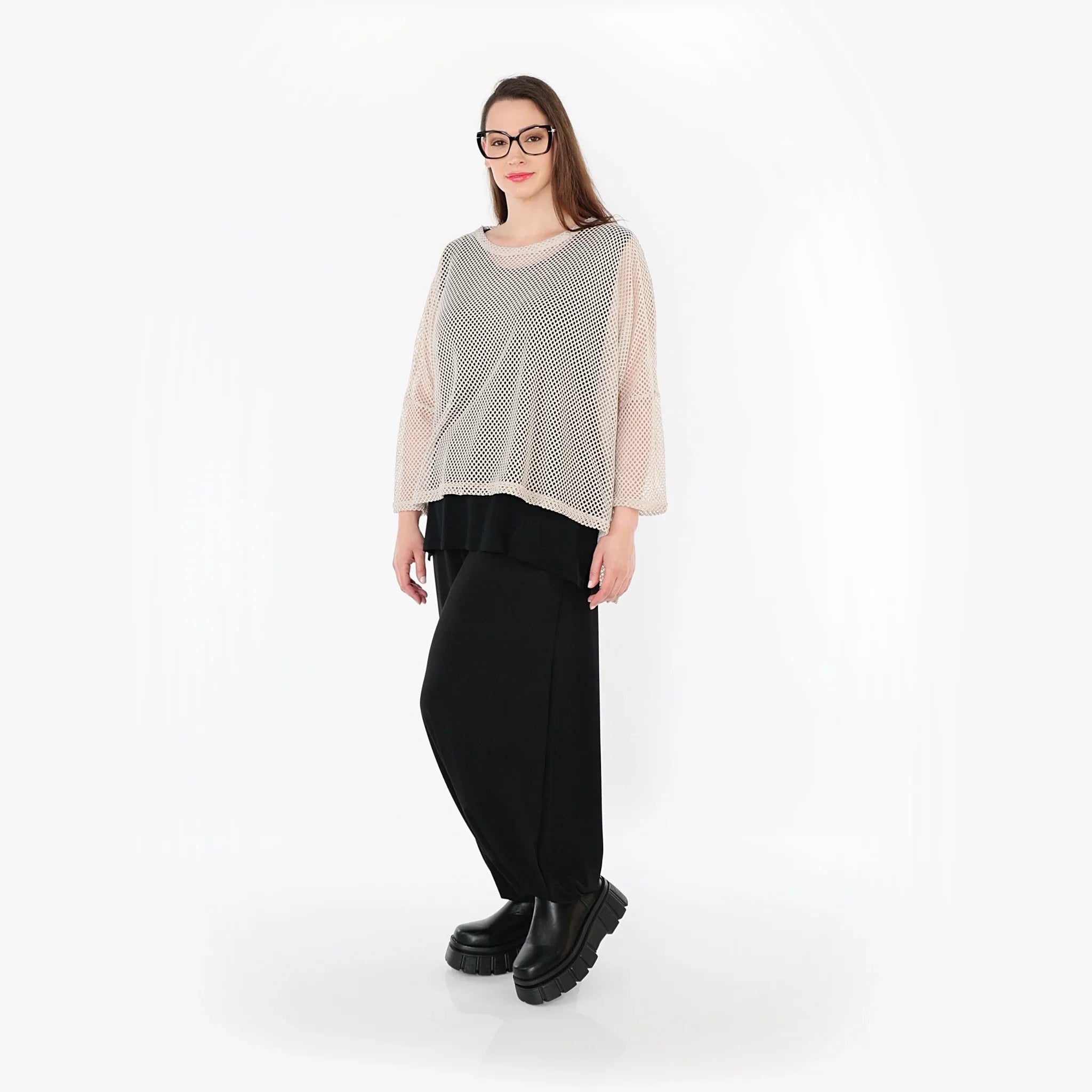 Chemise grande taille AKH Fashion 6721, beige