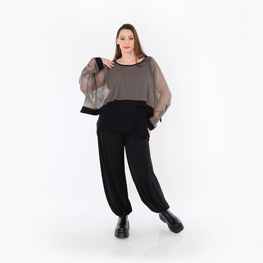 AKH Fashion 7011 Überwurf, Taupe-Schwarz