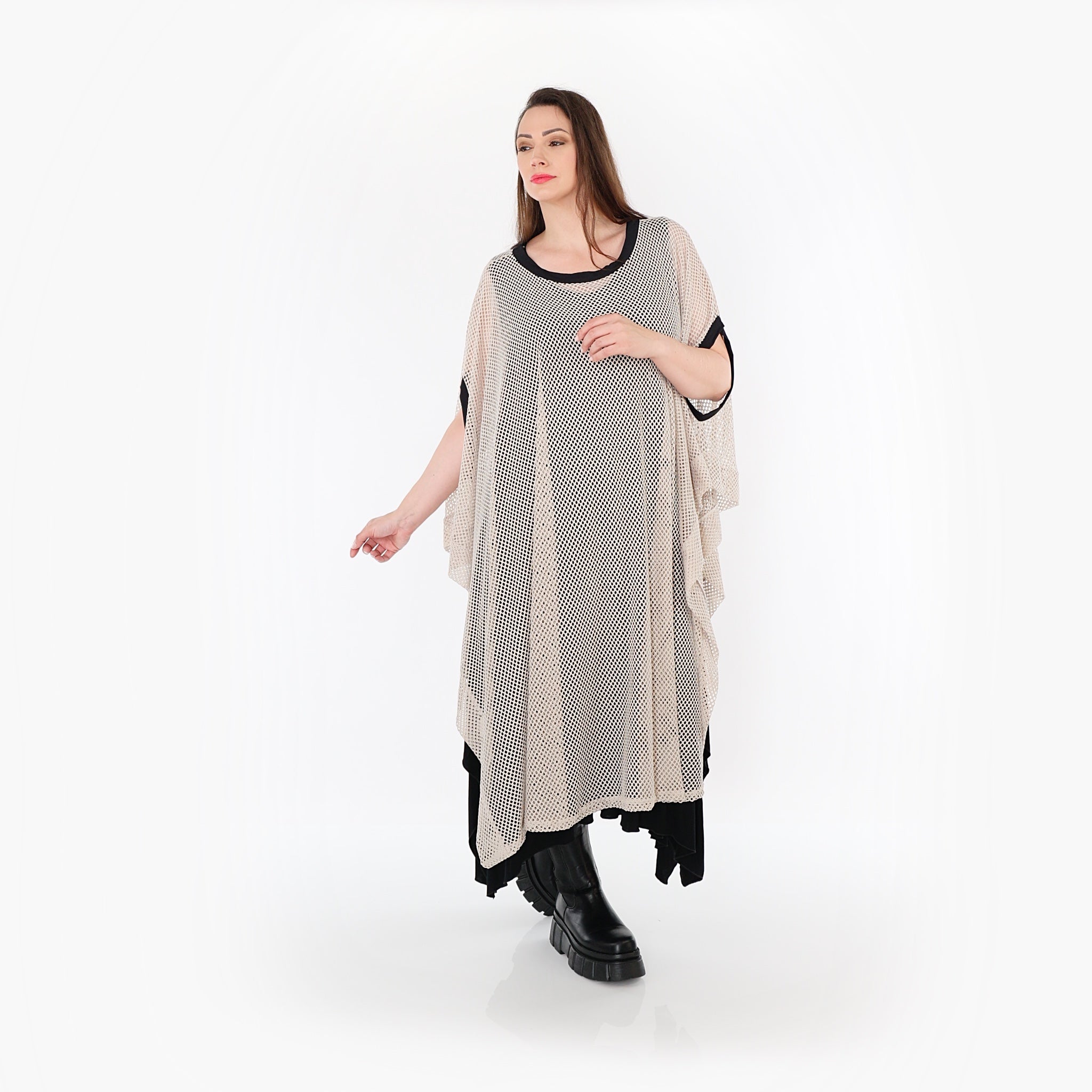AKH Fashion · Überwurf · Marie · 7100 · Beige/Schwarz